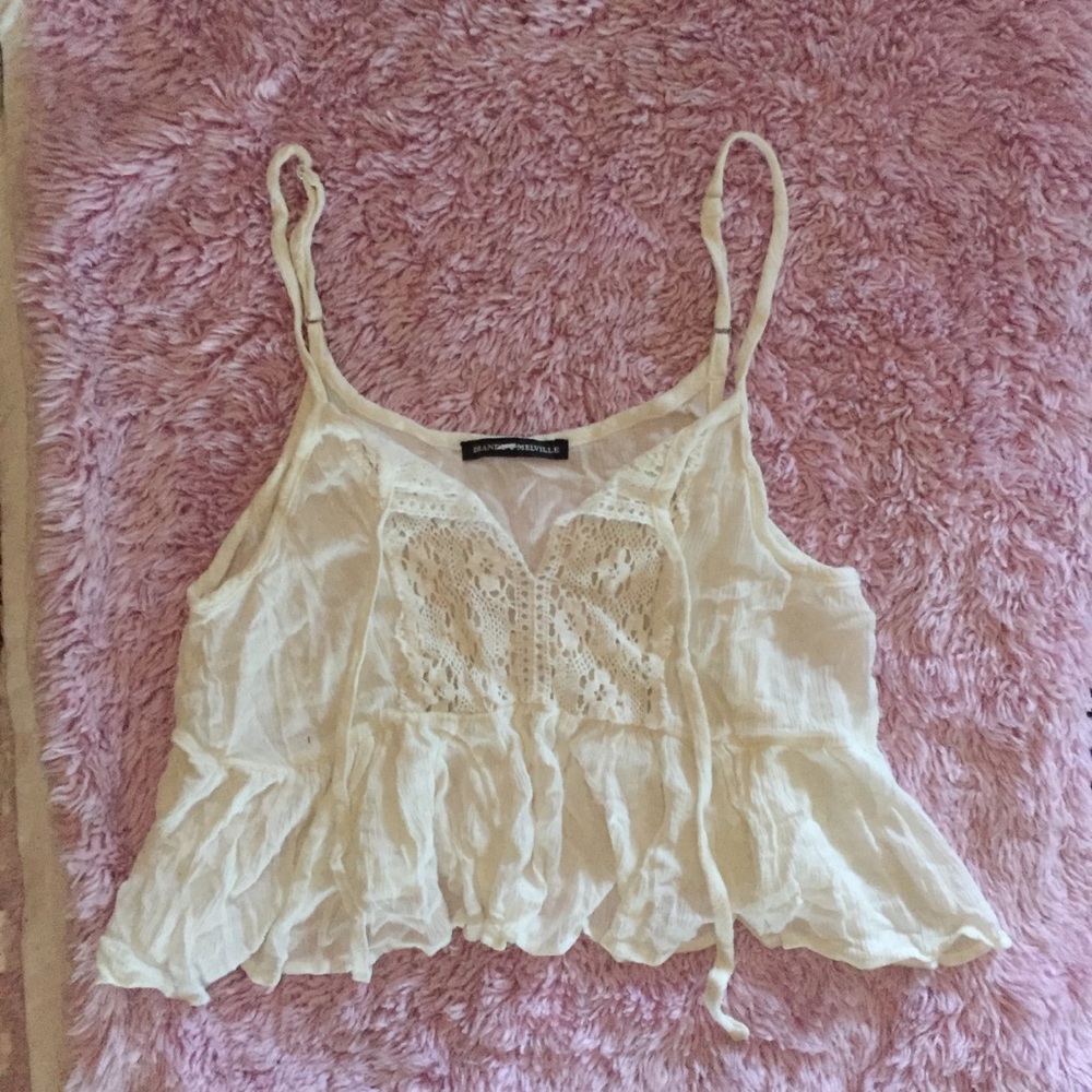Brandy Melville White lacy tank